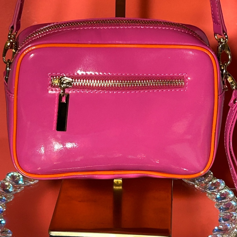 Tory Burch Vibrant Pink and Orange Crossbody Bag 8” x 6” x 5” - Picture 7 of 13